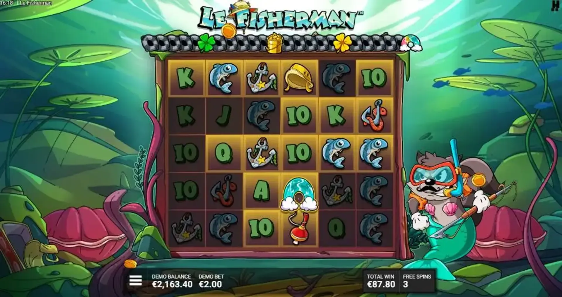 Le Fisherman slot passar för